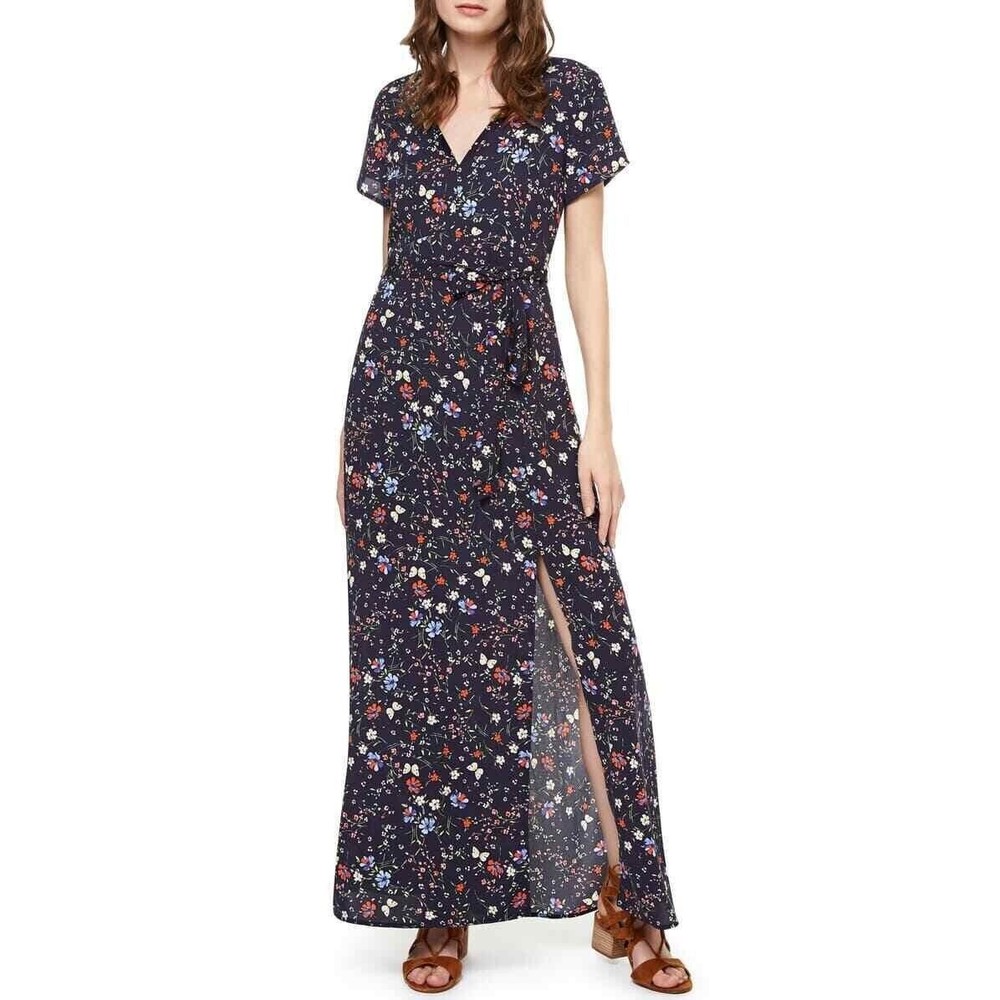 Sanctuary Dress Coco Floral Butterfly Print A Line Maxi Navy Dress Womens Size S